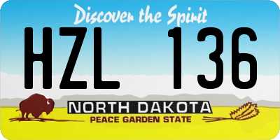 ND license plate HZL136