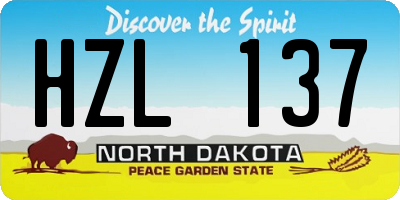 ND license plate HZL137