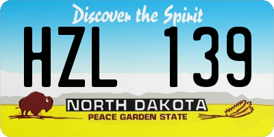 ND license plate HZL139