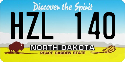 ND license plate HZL140