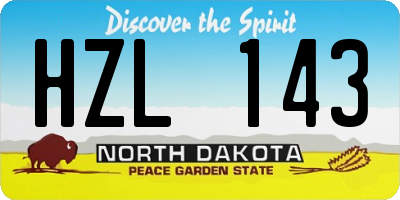 ND license plate HZL143
