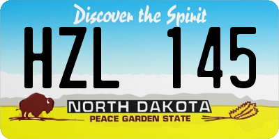 ND license plate HZL145
