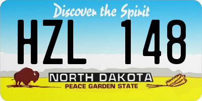 ND license plate HZL148