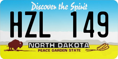 ND license plate HZL149