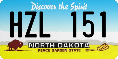 ND license plate HZL151