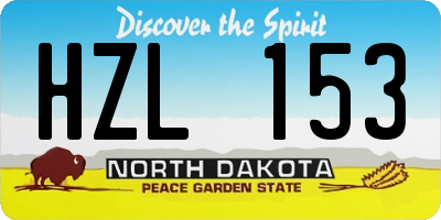 ND license plate HZL153