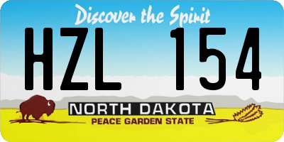 ND license plate HZL154