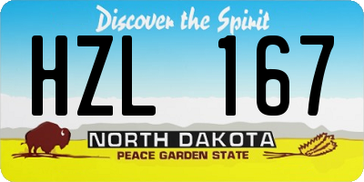 ND license plate HZL167