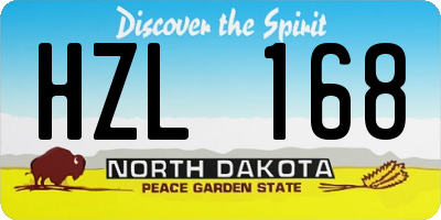ND license plate HZL168