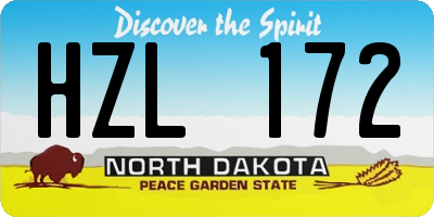 ND license plate HZL172