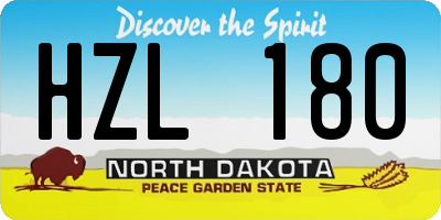 ND license plate HZL180