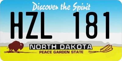 ND license plate HZL181