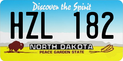 ND license plate HZL182