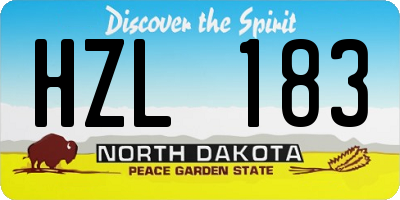 ND license plate HZL183