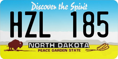 ND license plate HZL185