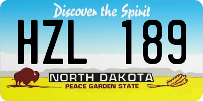 ND license plate HZL189
