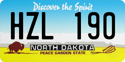 ND license plate HZL190