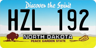 ND license plate HZL192