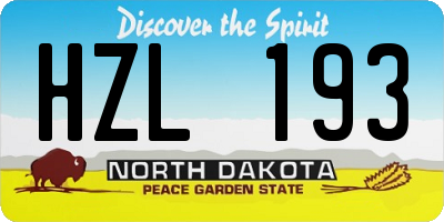 ND license plate HZL193