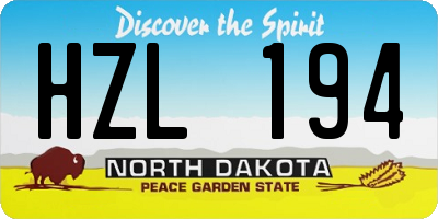 ND license plate HZL194