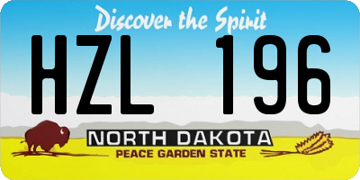 ND license plate HZL196