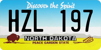 ND license plate HZL197