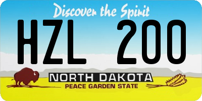 ND license plate HZL200