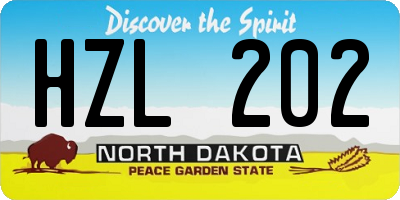 ND license plate HZL202