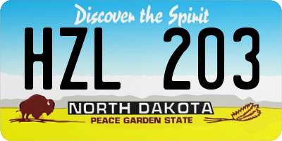 ND license plate HZL203