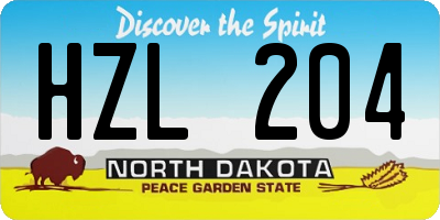 ND license plate HZL204
