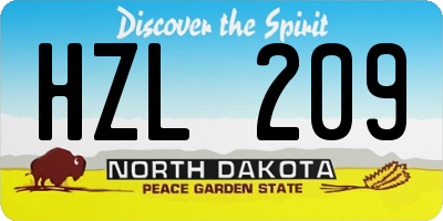 ND license plate HZL209
