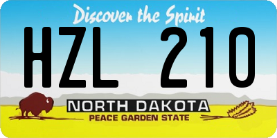 ND license plate HZL210