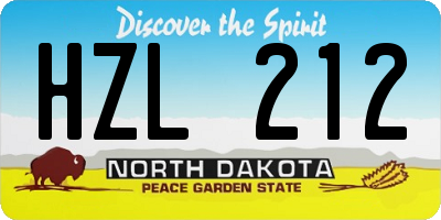 ND license plate HZL212