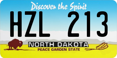 ND license plate HZL213