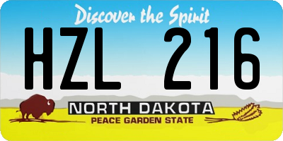 ND license plate HZL216