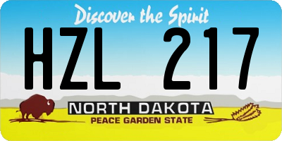 ND license plate HZL217