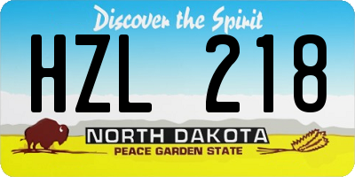 ND license plate HZL218