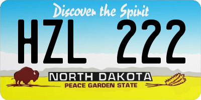ND license plate HZL222