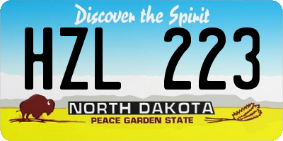 ND license plate HZL223