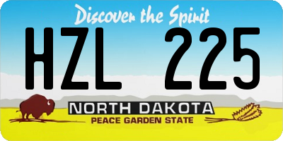 ND license plate HZL225