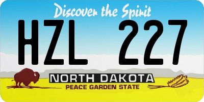 ND license plate HZL227