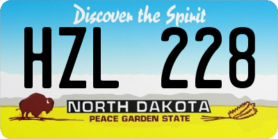 ND license plate HZL228