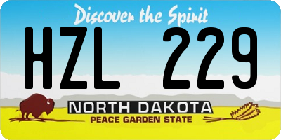 ND license plate HZL229
