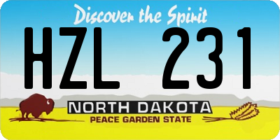 ND license plate HZL231