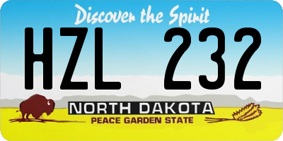 ND license plate HZL232