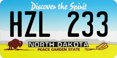 ND license plate HZL233