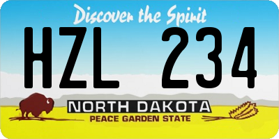 ND license plate HZL234