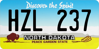 ND license plate HZL237