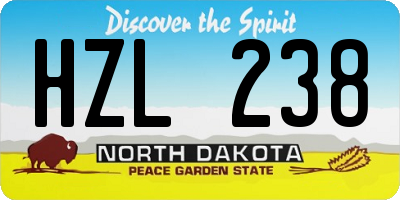 ND license plate HZL238