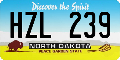 ND license plate HZL239